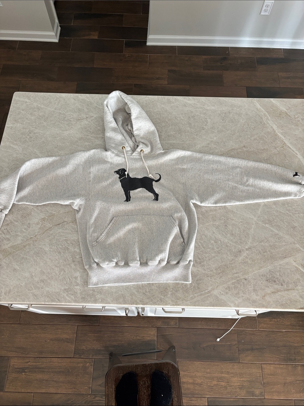The Black Dog gray Hoodie with Black Dog Logo
